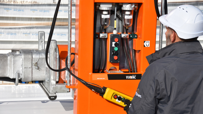 Vakuumheber auf Baustelle